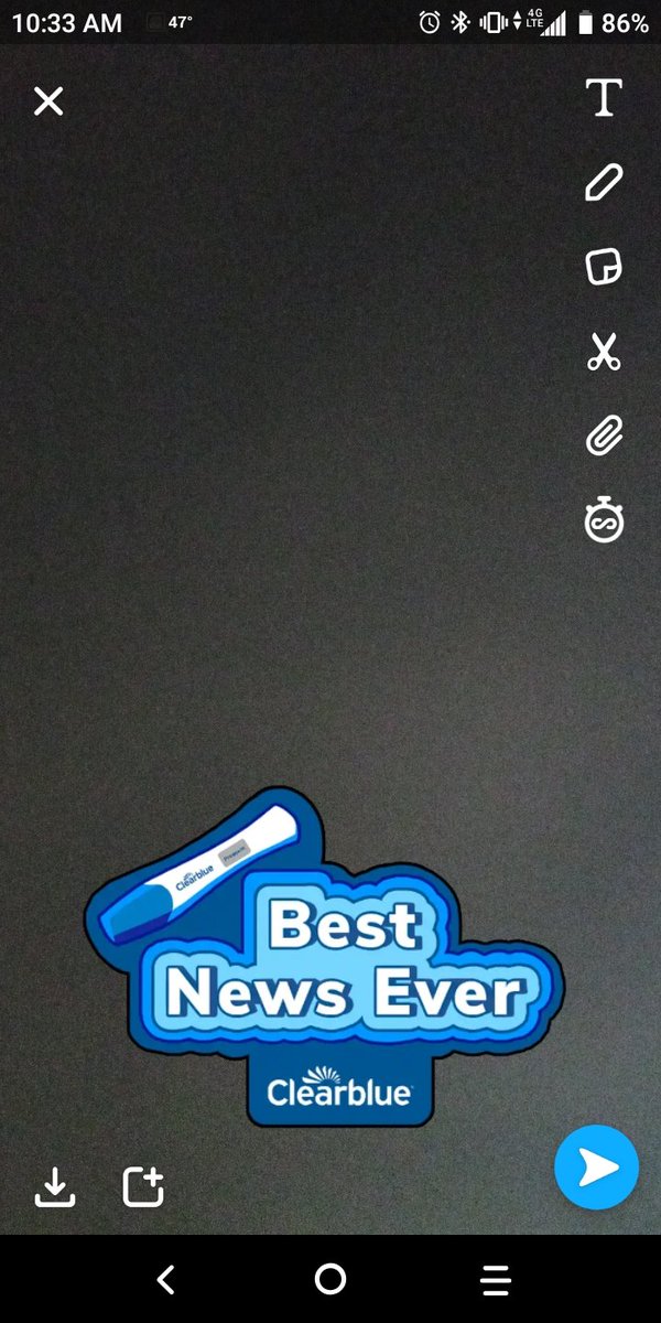 tiny_earthmama's tweet photo. Love how I was finally having a good day after going thru an early miscarriage and then snapchat gives me this filter option. It's fine. I'm fine. https://t.co/sPyjpIPdxL