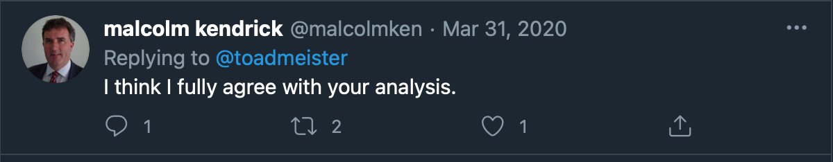 Dr Malcolm KendrickGeneral Practitioner, NHS @malcolmken Hmm... 'nuff said./15