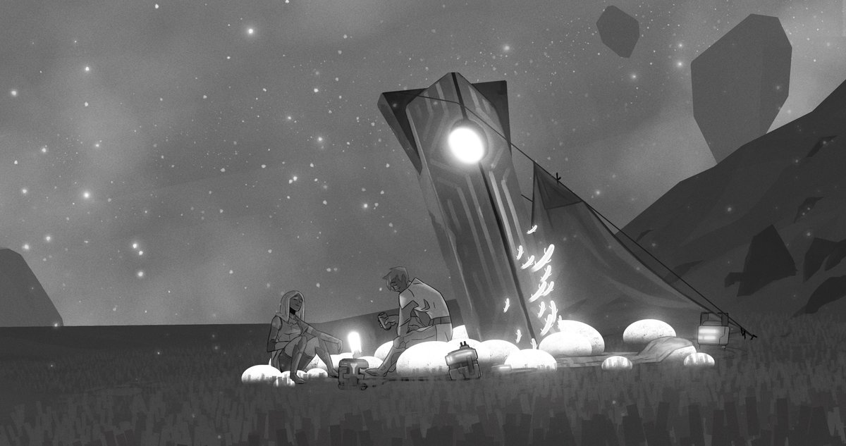 Avec au milieu de tout ça des structures uniques, repérables de loins, qui guident le joueur dans sa navigation. En général, je sketch ces nouveaux bâtiments directement dans leur environnement, pour une meilleure intégration. J'en garde sous le coude, trop de spoil sinon.