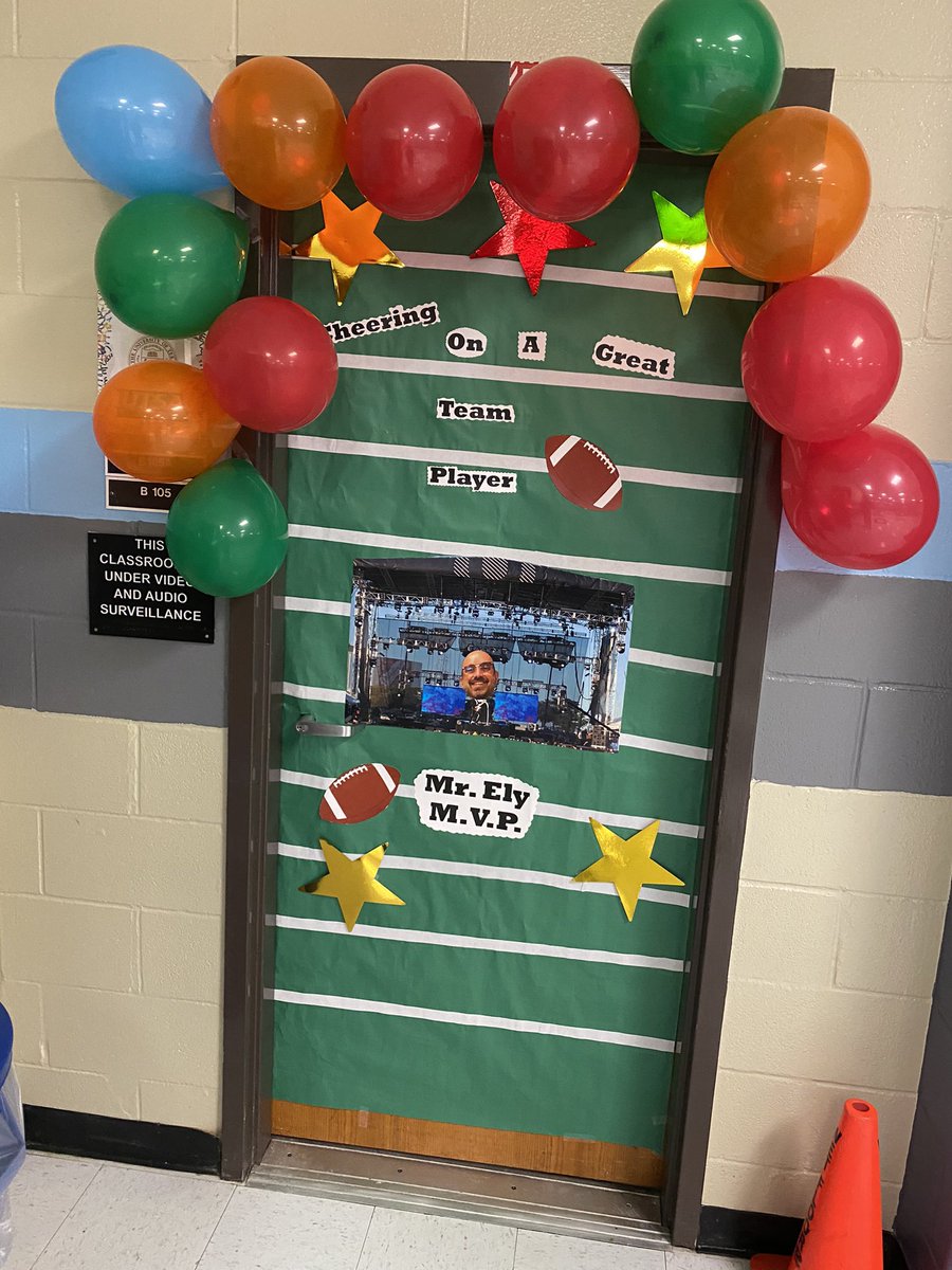 DavidEly17's tweet photo. The Holmgreen staff sure did me right for Counselor’s week.   Love the celebration theme - team Ely.   But it’s really team Holmgreen.  Thanks to Mrs Morales for the artwork of my family.  @NISDHolmgreen @NISDCounseling https://t.co/ZnyfJiT4AW