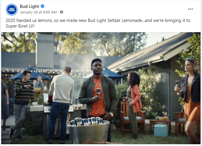 For brewers, it’s interesting to see how they’re promoting their seltzers vs. their beers. @MichelobULTRA released their beer ad first w/ athlete endorsers & are building up to the seltzer ad.  @budlight did the same but reverse the product.(5/6)