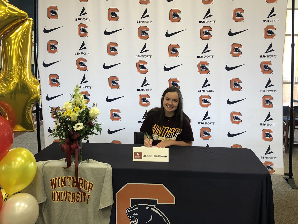 Congratulations to <a href="/callowayyyy4/">jenna calloway</a> on signing to continue her academic and athletic career with Winthrop Volleyball! <a href="/winthropvolley/">Winthrop Volleyball</a> <a href="/spartanburgone/">Spartanburg One</a> <a href="/JedBlackwell/">Jed Blackwell</a> <a href="/AndrewCMcMillan/">Andrew McMillan</a> 
Go Panthers!