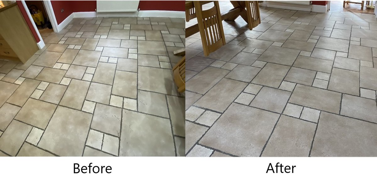spotlessdry's tweet photo. Hi all, hope you are all keeping well during the pandemic.  This is my first job of the year.  We don't just do carpets!  We can clean tiled floors and other surfaces too.

Here are the results before and after!
If you require any information please contact Pete @ Spotlessdry https://t.co/D08afjITMI