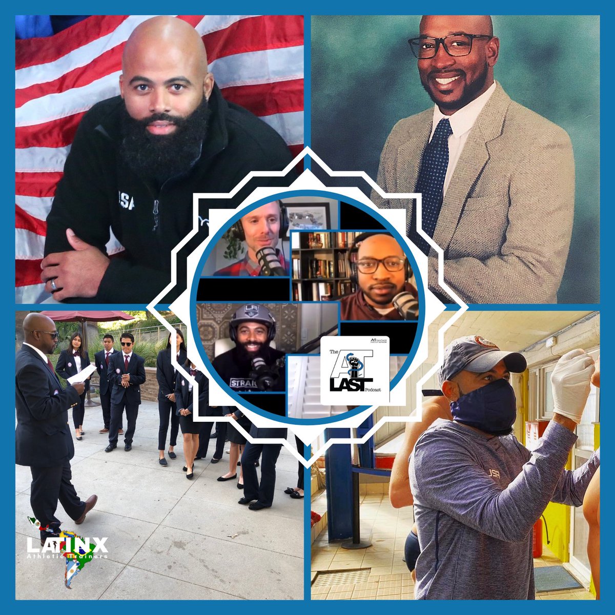 LatinxATs's tweet photo. Meet Chris Bates &amp; Dr. Kristen Ross! Alongside Adam Cady, the 3 CA ATs host the “AT Last” podcast through @theatvantage. They serve to recognize, address,&amp; catalyze change on the issue of race,its disparaging impact on our society &amp;how that is reflected in AT #BlackHistoryMonth https://t.co/9QBy92SNp7