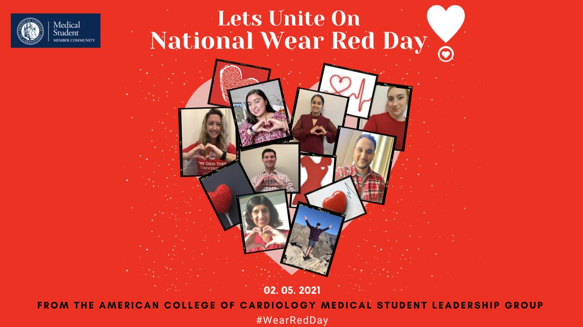 Adriana C. Mares (@adrianacmares) on Twitter photo Today, the <a href="/ACCinTouch/">American College of Cardiology</a> Medical Student Leadership Group is wearing ♦️🅁🄴🄳♦️ on National #WearRedDay to bring greater awareness to the No. 1 killer of women –cardiovascular disease.
Let's unite. Together we are stronger and unstoppable.❤️
#ACCMedStudent #HeartMonth #OurHearts Today, the <a href="/ACCinTouch/">American College of Cardiology</a> Medical Student Leadership Group is wearing ♦️🅁🄴🄳♦️ on National #WearRedDay to bring greater awareness to the No. 1 killer of women –cardiovascular disease.
Let's unite. Together we are stronger and unstoppable.❤️
#ACCMedStudent #HeartMonth #OurHearts