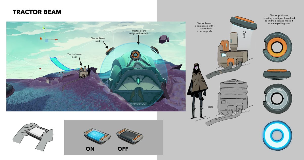 Ma deuxième partie préf, les props. J’ai pu caller des designs d'appareils du quotidien, d'outils, de drone. Et un max de cables. Trés importants. Toujours mettre des cables, tuyaux pour guider le joueur dans sa navigation. Matin, midi et soir. Pareil, j'vous montre pas tout.