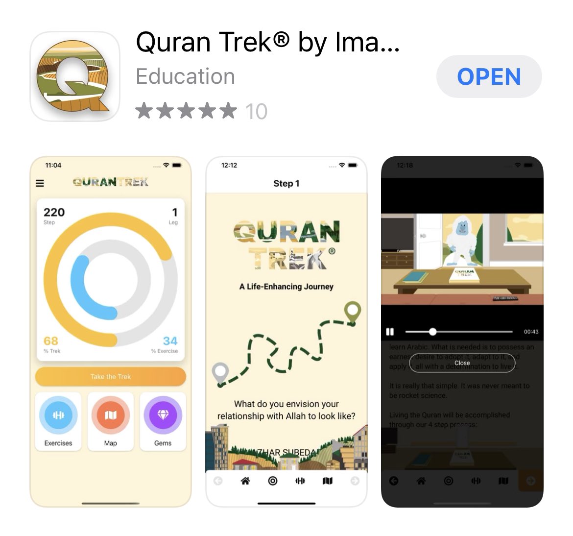 Do you ever wonder about how your connection to Allah subhanhu wa ta’ala should be like? Quran Trek created by <a href="/IAzharSubedar/">Azhar Subedar</a> takes you on the journey to connecting to Allah swt, how to maintain that connection and how to succeed in life through your connection with Allah swt.