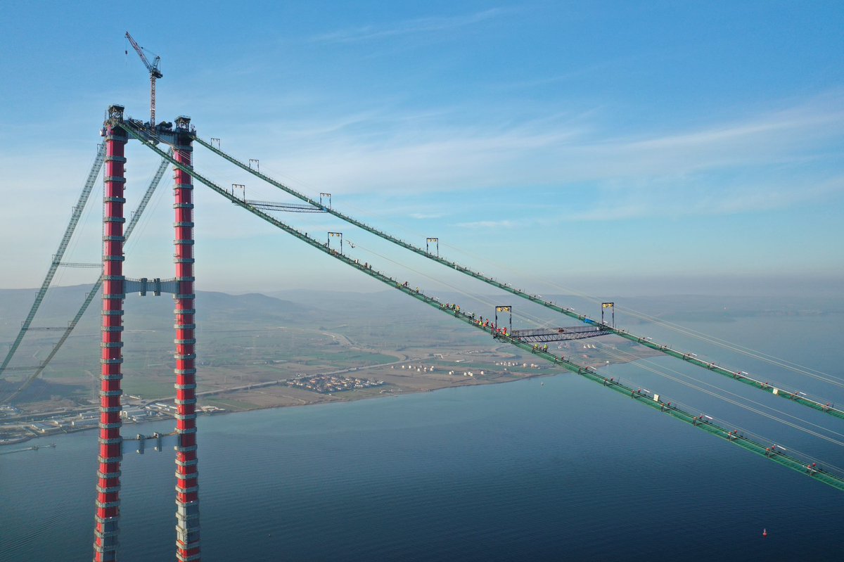 Çanakkale Boğazı’nı 318 metre yükseklikten seyretmek güzeldi.

#1915ÇanakkaleKöprüsü kedi yolunu kullanarak Asya’dan Avrupa’ya ilk geçişi gerçekleştirdik.