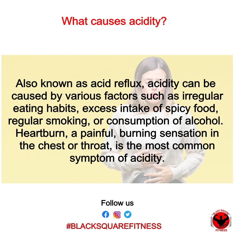 blacksquarefit's tweet image. What causes acidity #acidity #acidityrelief #acidityproblems #acidityremedy #acidityandheartburn #blacksquarefitness #diet #dietplans #nutritionist #nutritiontip #nutritionfacts #workoutroutine #workoutplan #workoutmotivation #fitnesslife #fitnesslifestyle #fitnessaddict