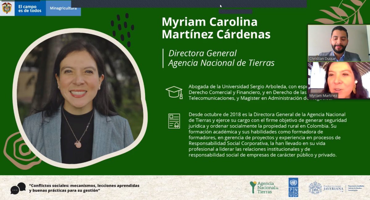 AgenciaTierras's tweet photo. 🔴 #AEstaHora | @MyriamCMartinez Directora de la @AgenciaTierras, lanza el Sistema de Alertas y Respuestas Tempranas #SART, una herramienta que le permitirá a la Entidad identificar, mitigar, informar y alertar conflictos territoriales y así tener una actuación preventiva. https://t.co/mGAHxlc8BW