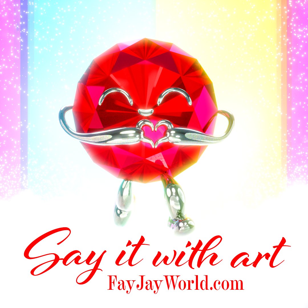 fayjayworld's tweet photo. Got something to say? Do what Ruby Heart says! πππ #3dillustration #blender #blender3d #valentines #gifts #giftideas #valentinegift #greetingcards #illustration #illustrator #photoshop #digitalart #digitalillustration #kawaii #art #ArtistOnTwitter #FayJay #fayjayworld https://t.co/mn60ucnC5J