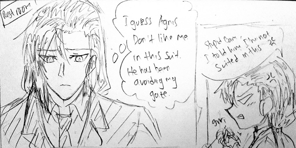 Bonus ?
Viole excusing himself for a moment to go to the restroom, but didn't realize Agnis was following him too. Agnis was actually so fascinated with Viole today ? gosh 