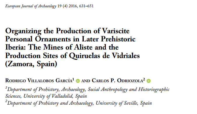Y, finalmente, sobre variscita (principalmente calcolítica).