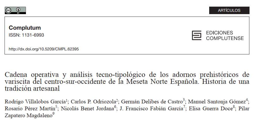Y, finalmente, sobre variscita (principalmente calcolítica).