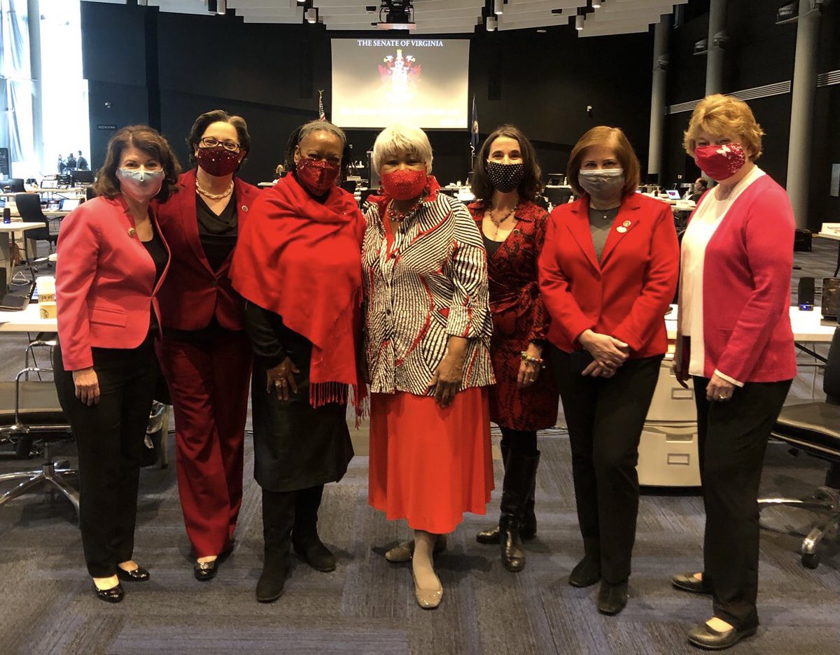 VASenateDems's tweet photo. The Democratic Women of the Senate raising awareness for women's heart health and the annual tradition of supporting #WearRedDay. 

To learn more about #GoRedforWomen, visit https://t.co/ZwGEAjLJWG.

@AmericanHeartVA @GoRedForWomen #GoRedRVA @American_Heart https://t.co/zgIqQhCKSV