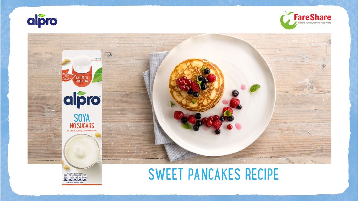 FareShareUK's tweet photo. Get ready for a fruity #Pancakeday
Choose from blueberry & pomegranate or tropical mango. #SurplusSupper collaboration with @Alpro, helping charities make the most of their surplus donations.
https://t.co/cIKdzz0uan
#SurplusSupper @Alpro #planetarydiets https://t.co/5h6dVoRXPi