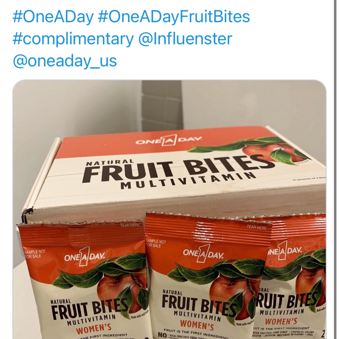 ntalercio's tweet photo. Take your vitamins! # #OneADayFruitBites #complimentary @Influenster @oneaday_us https://t.co/C921MWZB7D