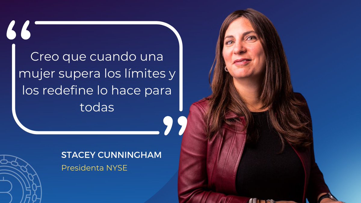 📌 <a href="/stacey_cunning/">Stacey Cunningham</a>, es la primera #Mujer presidenta de la Bolsa de Nueva York (<a href="/NYSE/">NYSE 🏛</a>)

➡️#MujerReferente en el área #Fintech que nunca dudó de sus capacidades, sino que convirtió sus deseos en metas

🗨️Toda una fuente de #Inspiración que hoy compartimos