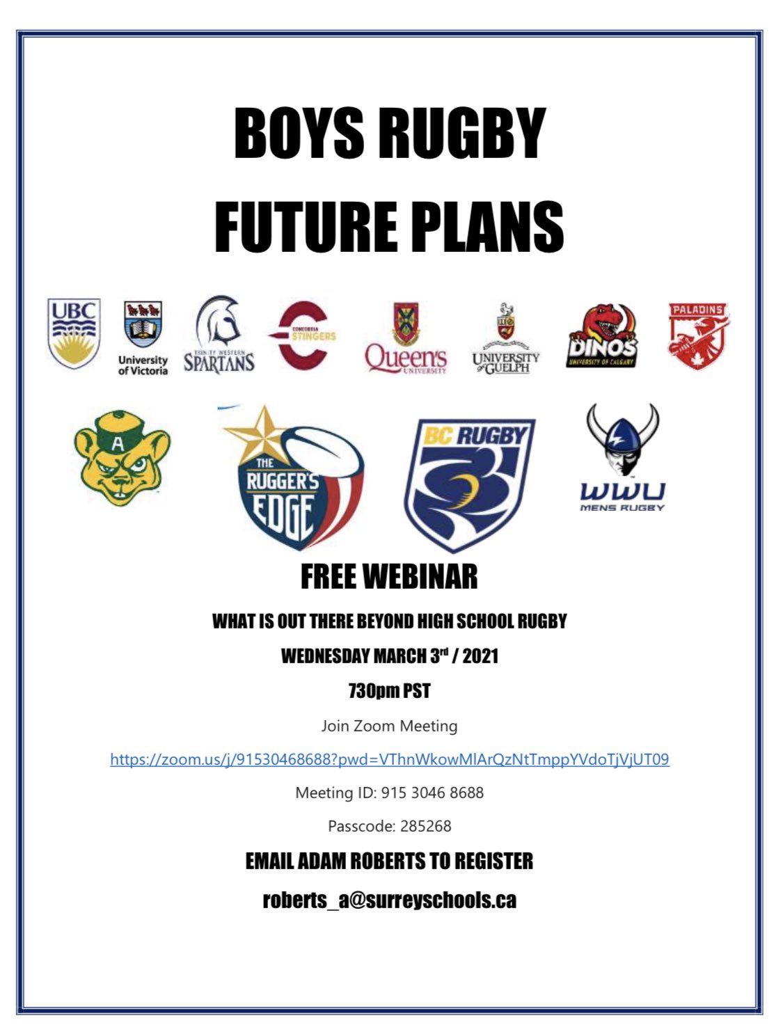 BCSSRU BC Boys Secondary School Rugby Union (BCSchoolsRugby) / Twitter