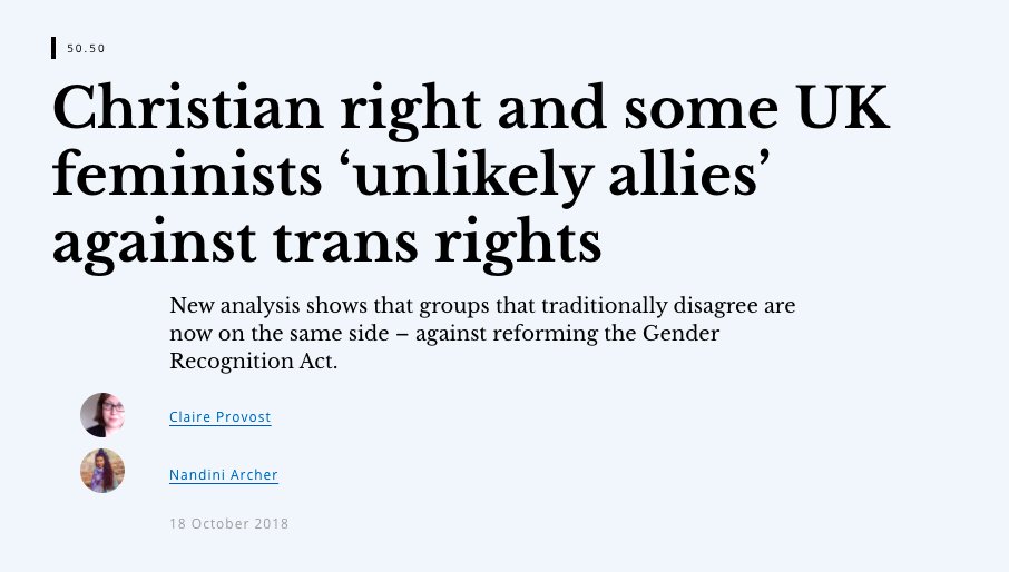 And this article from back in 2018  https://www.opendemocracy.net/en/5050/christian-right-feminists-uk-trans-rights/