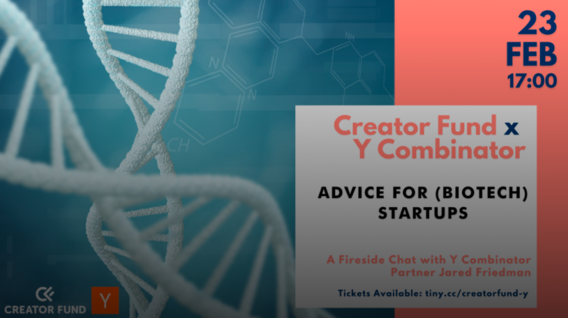 FutureWorlds's tweet photo. .@ycombinator, one of #SiliconValley’s leading #startup #accelerators, and @CreatorFund, Europe’s largest #student-run #VC firm, are hosting a #biotech-focused #FiresideChat. Book to hear from YC partner and co-#founder of Scribd, #JaredFriedman.
https://t.co/ngWpx3o3w2 https://t.co/GJ3noBSBVG