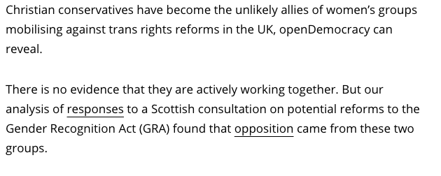 "There is no evidence that they are actively working together" Open Democracy says in expose, but they are "unlikely allies".So, not allies then.