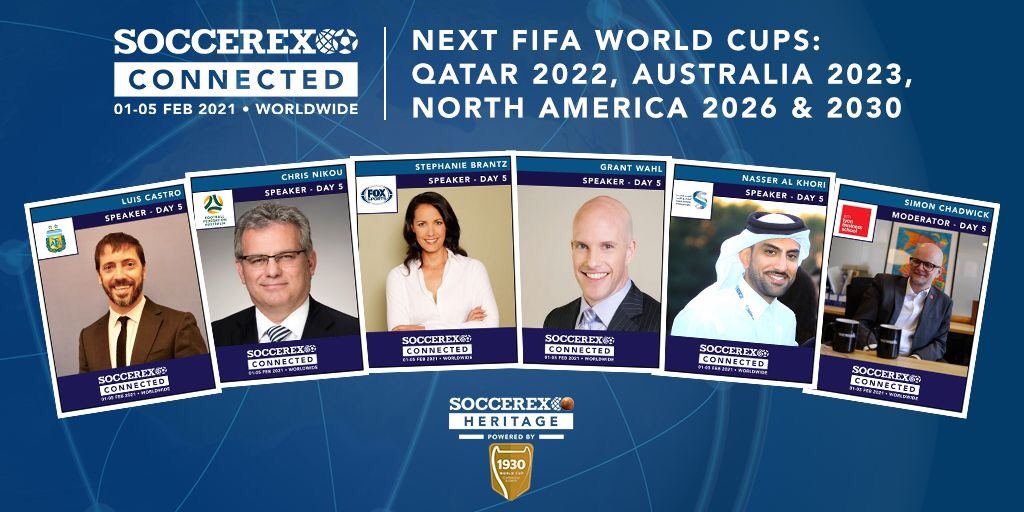 Today, we'll be looking into the future of the NEXT #FIFA WORLD CUPS: FIFA World Cup Qatar 2022, 2023 - Australia &amp; New Zealand, N.A. 2026 &amp; 2030 in this special #SoccerexHeritage Edition, powered by <a href="/1930Cup/">1930 World Cup Conferences & Events</a>.