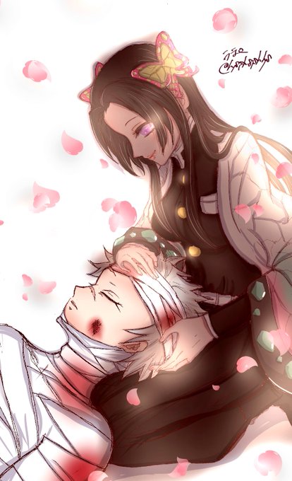 ラテ🍒💤さんがTwitterに投稿した胡蝶カナエ(鬼滅の刃)のイラスト。