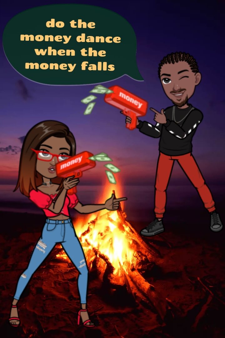 HuePhysical's tweet image. Tron and Nika do the money dance