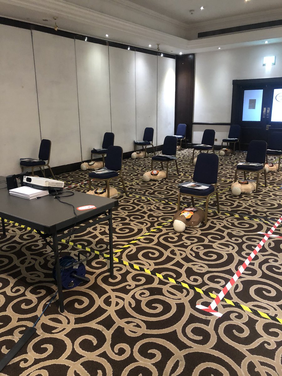 All set up ready to train vaccinator, patient advocate and vaccinator care volunteer courses at @mercurehaydock 

@SJAVolTraining
