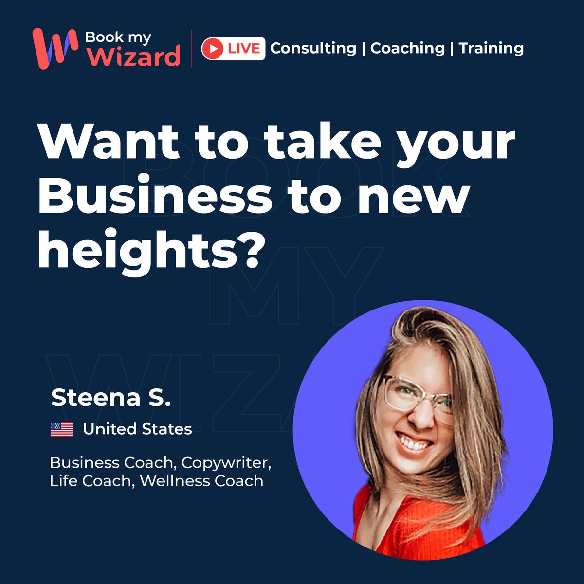 Meet Steena, a business coach who assists businesses strategically to scale to new heights.

Do visit at cutt.ly/Fkz6bha &amp; get the first 15 mins session free.

#businesscoaching #lifecoaching #wellnesscoach  #counselling #digitalcoach #virtualsolutions #bookmywizard