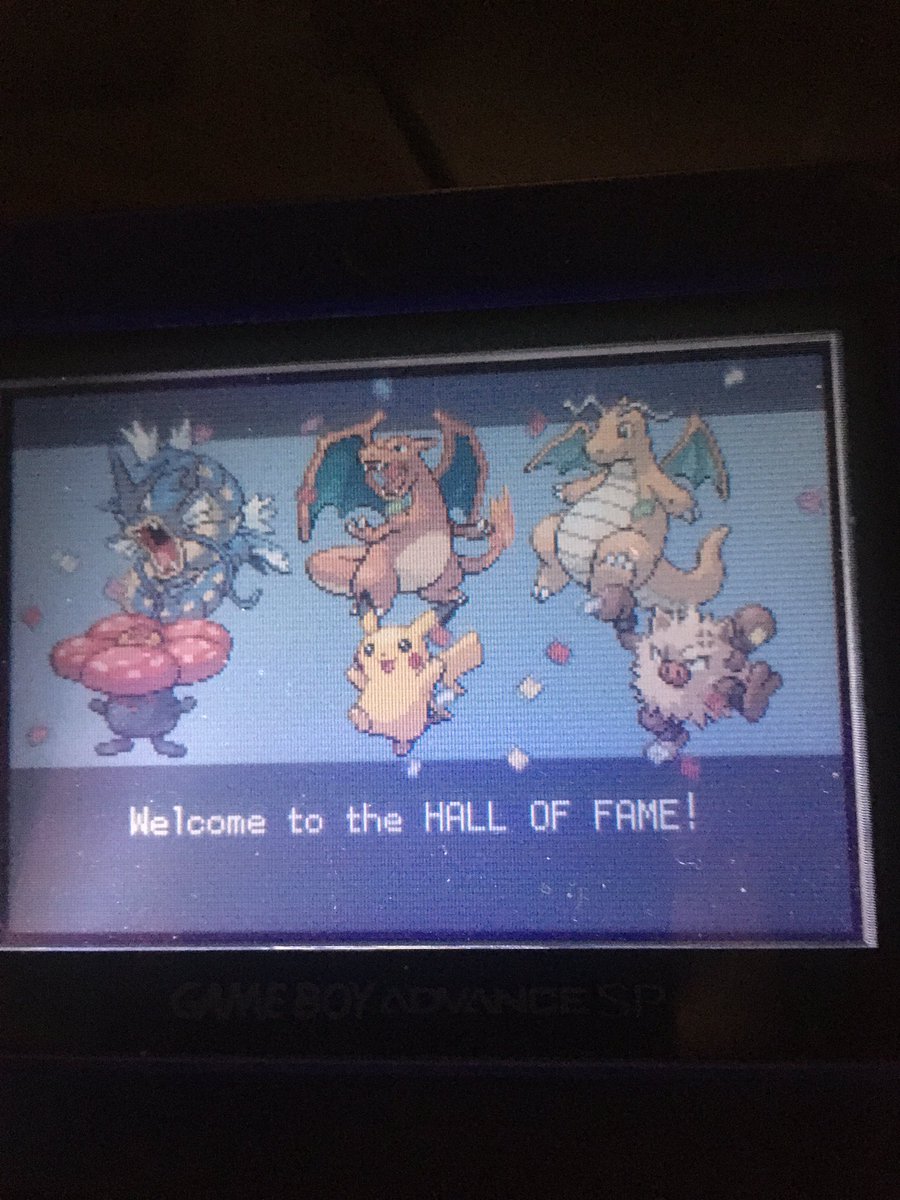 CloneBroStarZ's tweet photo. Finally did it! After having this game for near enough 17 years I finally beat it!
The inner child who spent so long trying to do it back in 2006-2009 is just voicing with happiness 
#PokemonFireRed #Pokemon https://t.co/wBaiOa8doI