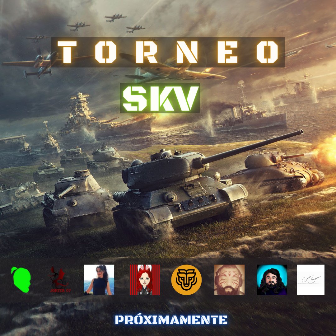 SkvRober's tweet image. Estamos terminando de preparar el Primer #TorneoSKV en #EUServer. Ya contamos con 8 #Streamers y la comunidad hispana de @WoTBlitz. Si queréis participar, solo tenéis que pasaros por nuestro discord y mandarme un DM discord.gg/3nGeFQcCS7