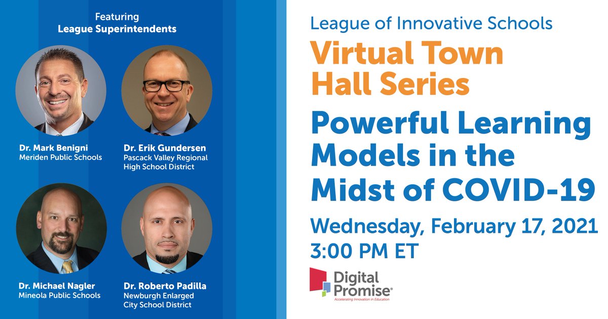 dpvils's tweet photo. Despite challenges and hardships, the #COVID19 crisis has revealed opportunities for school districts to innovate. Join us on Feb. 17 to hear from five #DPLIS superintendents about their districts' powerful learning models: https://t.co/F1Grv0Wpeg https://t.co/LJzGD0rAaq
