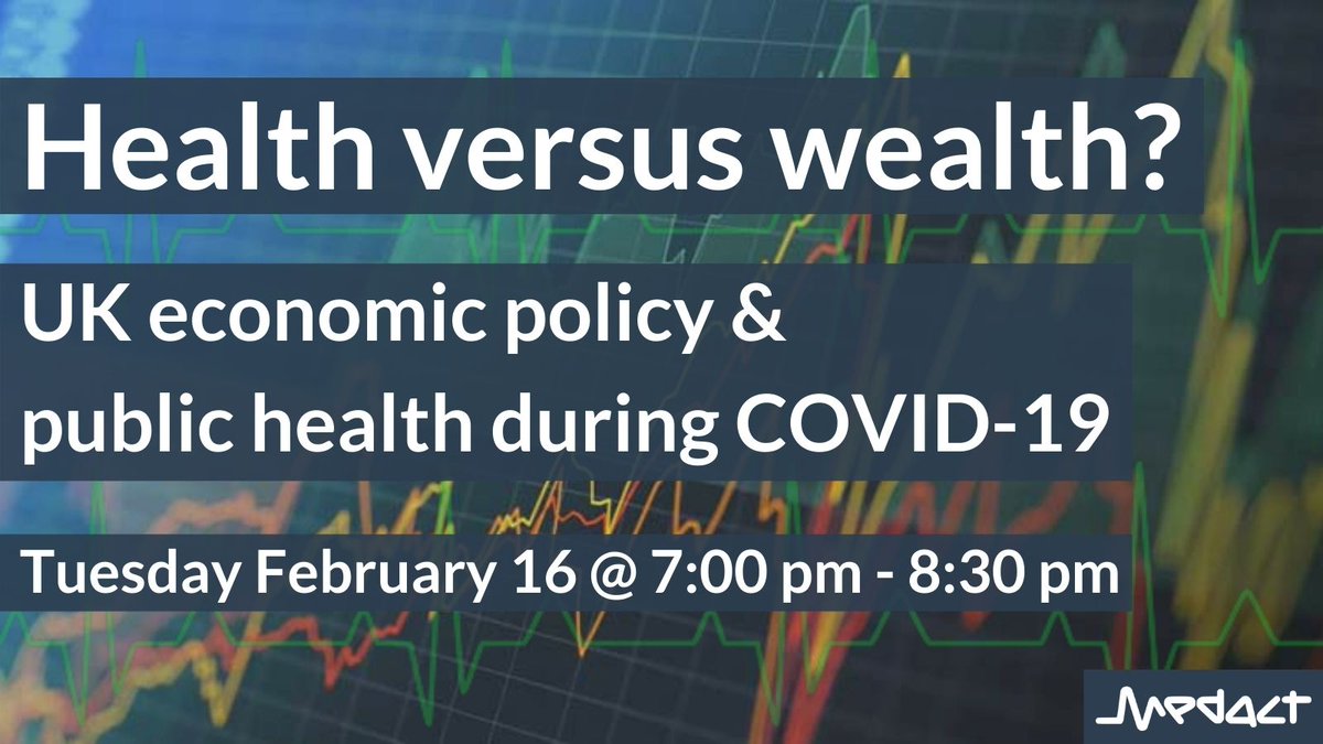 The pandemic has taken a massive toll on lives &amp; livelihoods in the UK. Yet, this outcome could have been prevented. 

Come to the launch of our new briefing - 'Health Versus Wealth? UK Economic Policy &amp; Public Health During COVID-19'

Register your place: link.medact.org/briefinglaunch