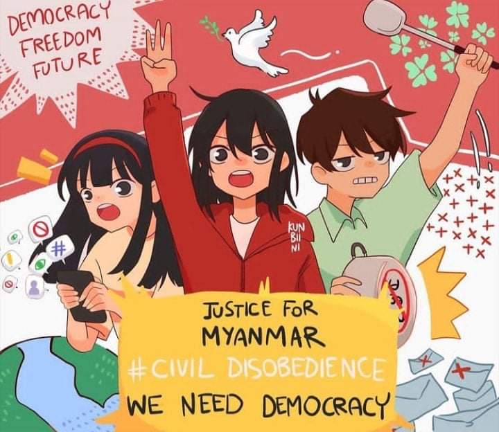FREEDOM FROM FEAR 
#HearTheVoiceOfMyanmar
#WeNeedDemocracy