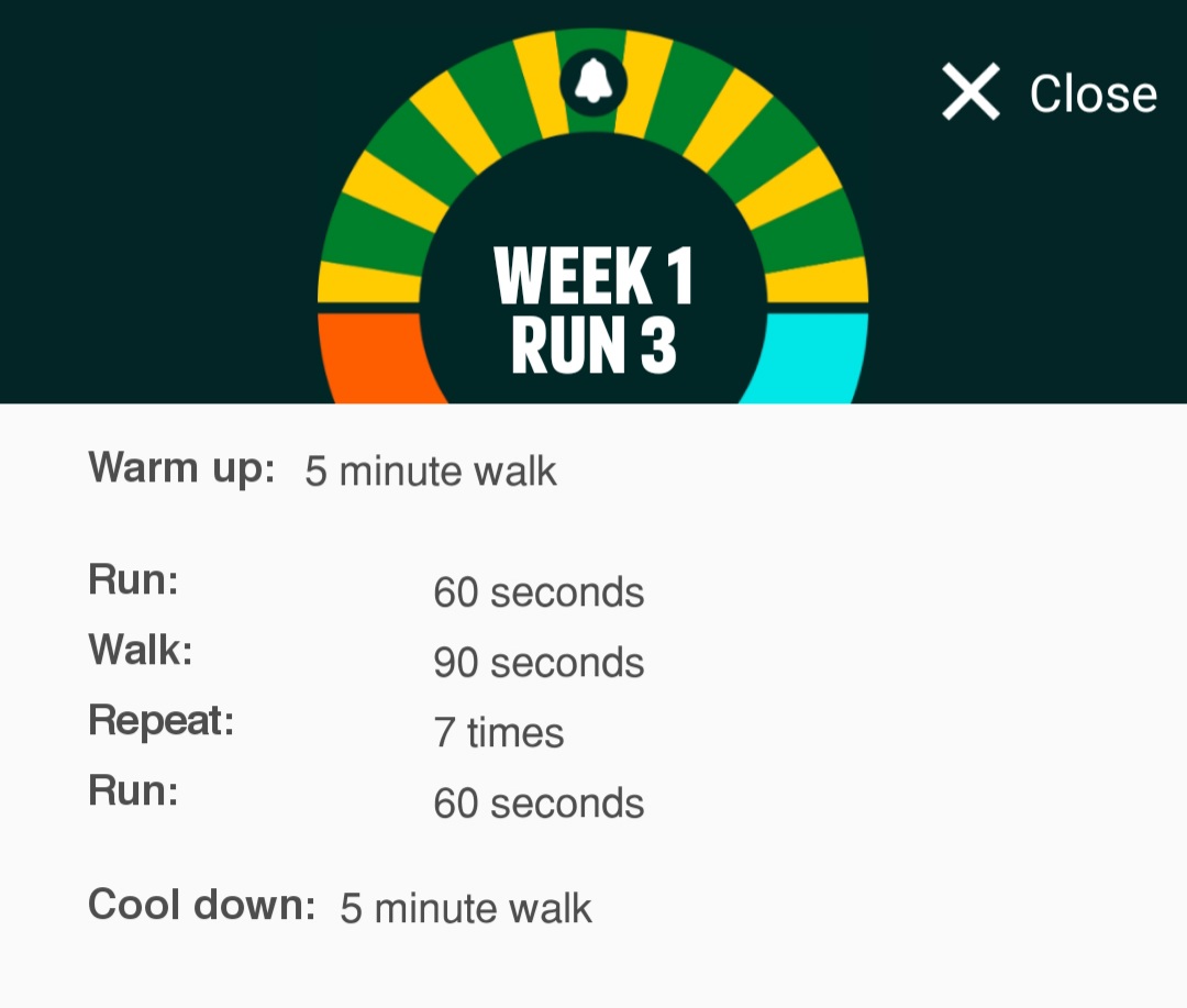  #couchto5k  #takeawaysto5ksWeek One - Run Three