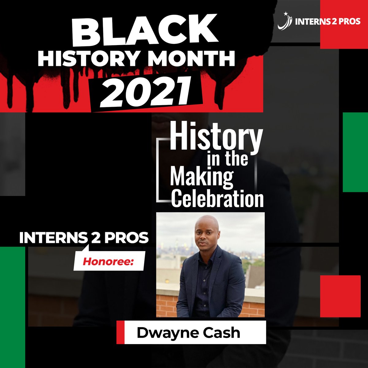 Interns2Pros's tweet photo. Today's honoree is the abundantly-wise Dwayne Cash! He continues to be truly invaluable both on-stage and behind the scenes for Black talent and beyond. #ThankYou #WarnerMedia #GenerationalImpact #BlackHistoryMonth2021 #Interns2Pros https://t.co/u6My0IoKt9