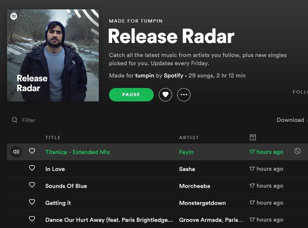 Top of my Release Radar this week @FEYLN_ 👍👍