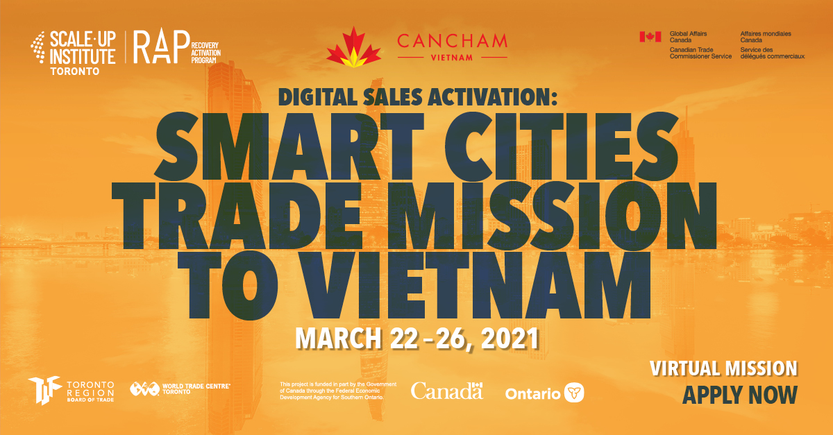Is your business ready to take the next step &amp; go international? Our Digital Sales Activation will give you access to a country that does over $6 billion in trade annually with Canada &amp; is home to a rapidly growing smart city #tech industry: bit.ly/DSAVietnam

#DSAVietnam