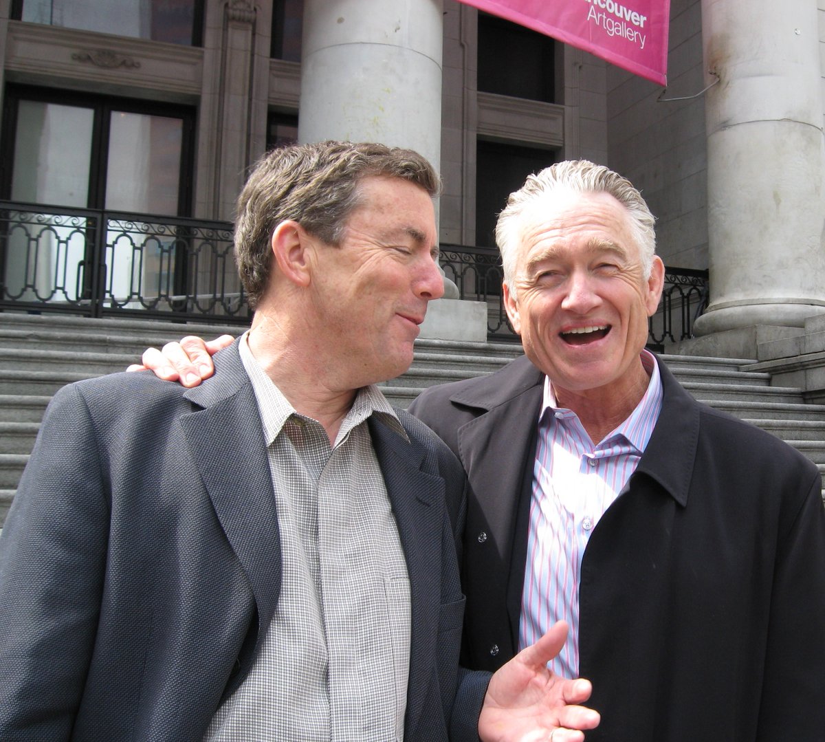 JBExplores's tweet photo. #FlashbackFriday to @CdnMHF legends Ross Beaty & Ian Telfer at the @TeckResources Mining Week 2009 Celebrity Pie Throw. @AME_BC was thrilled to have Ross Beaty for a fireside chat with @KendraROC on ESG during #RemoteRoundup - online at https://t.co/DSKG5Im6JW. https://t.co/M9uD9kGnJI