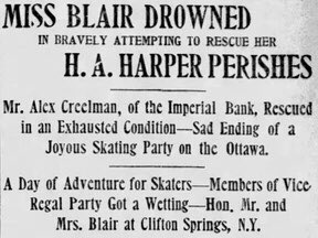Bert reportedly asked “What else can I do?” before jumping into the Ottawa River to try to rescue Ms. Blair. Both died that day.
