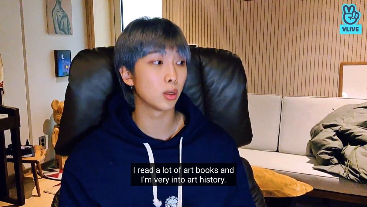 in his recent vlive, he talks about how he's into art history and what inspires him!!