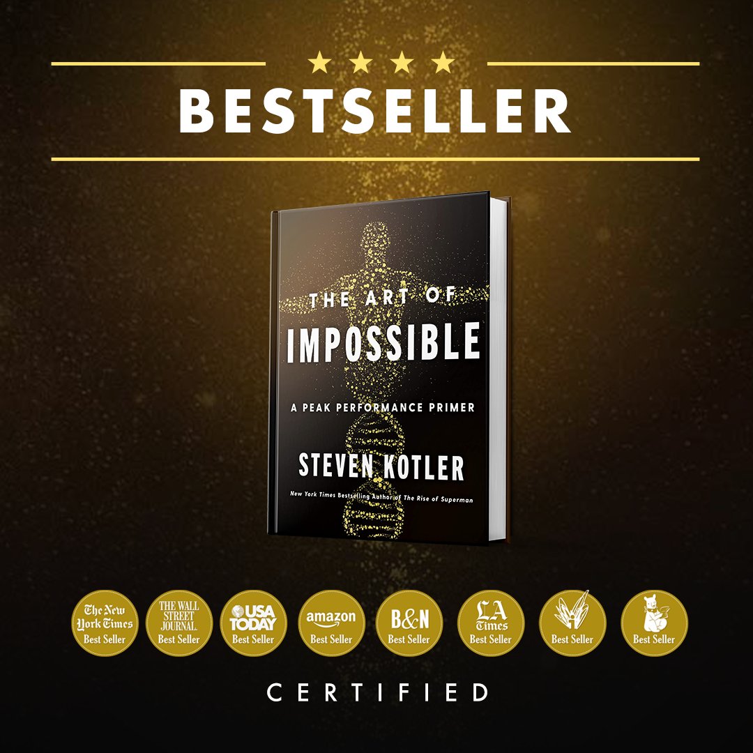 steven_kotler's tweet photo. Proud of #flowresearchcollective for pulling out all the stops on one of the books I'm most proud of. 🙏Thank you everyone who bought a copy 🙏we sold out some stores!
If you've read it - love to hear your thoughts.
#theartofimpossible #peakperformance #flow #bestseller #books https://t.co/qDNPxsjKL7