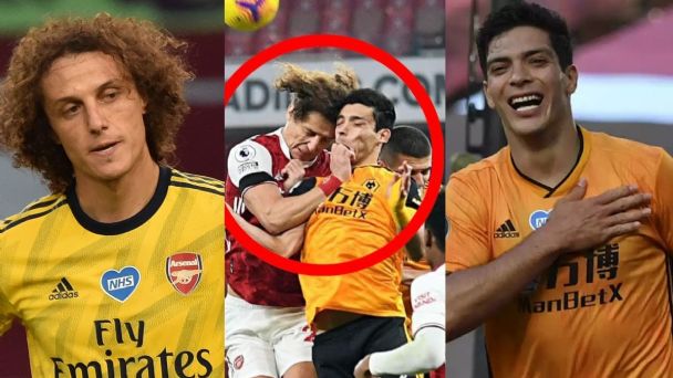 treepolarr's tweet image. Así fue el cabezazo que le pegó el jugador brasilero #DavidLuis #Arsenal a el delantero mexicano #RaulJimenez  #Wolverhampton en juego en la #PremierLeague 
Como resultado una lesión de fractura de cráneo!!
Que piensa usted de esta falta ? #Futbol #Football #Soccer