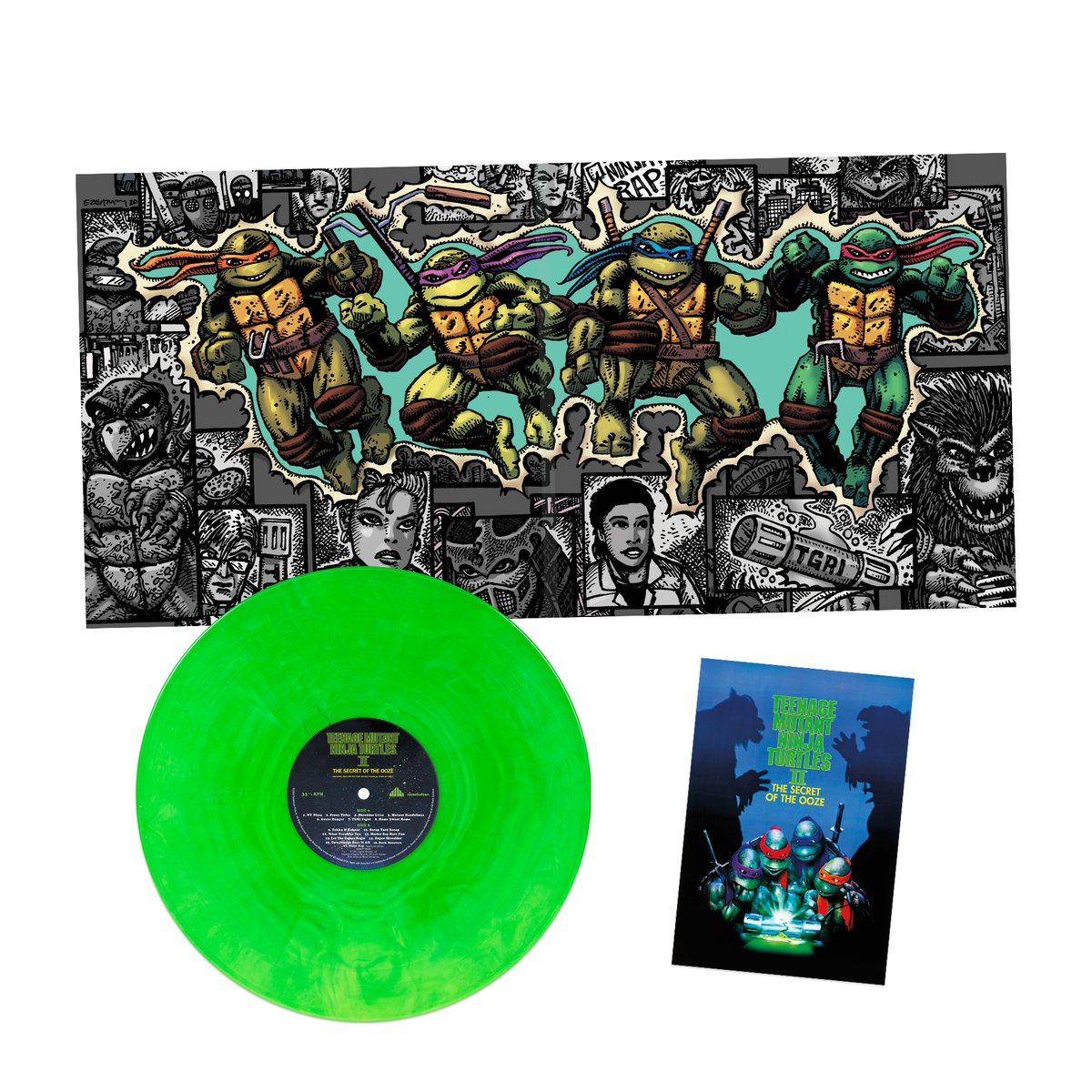 waxworkrecords's tweet photo. Cowabunga! TEENAGE MUTANT NINJA TURTLES PART II: THE SECRET OF THE OOZE Original Motion Picture Soundtrack is On Sale Now! https://t.co/Qw5KFetA4y https://t.co/tkrrdIrOvD