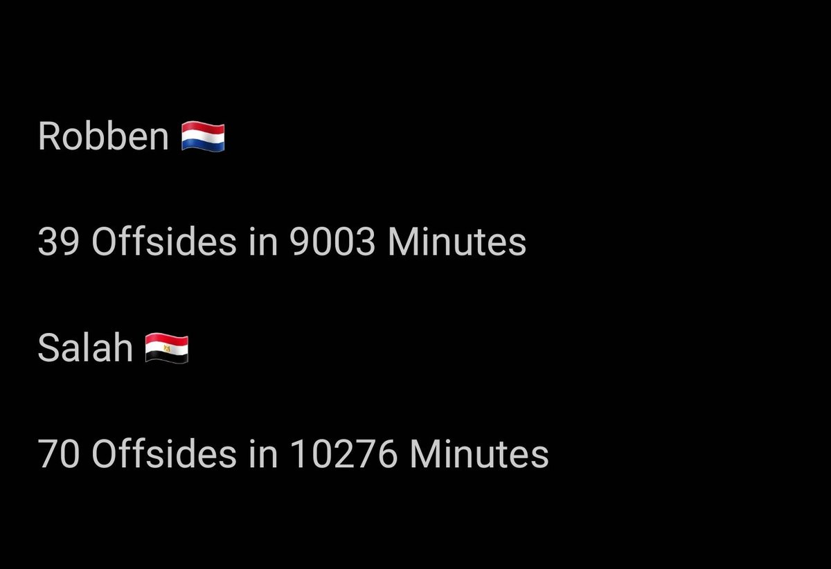Robben was also the Smarter player and averaged less Offsides per game 