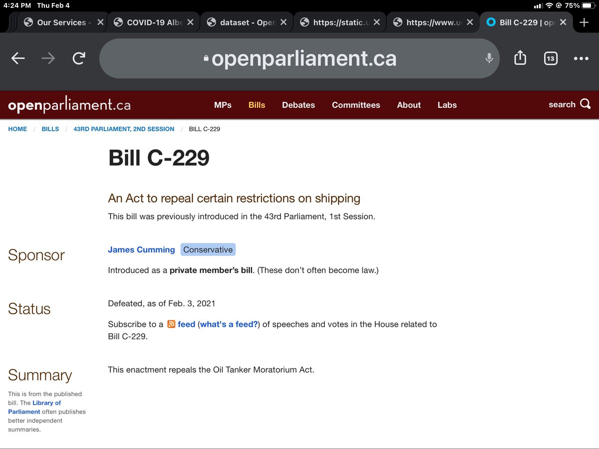 Drew__Barnes's tweet image. Edmonton-Centre MP @JamesKCumming introduced prvte member bill 229 to repeal facets of the tanker ban last yr. It was defeated at 2nd Reading this week.  @MIchelleRempel &amp;amp; #BuffaloDeclaration,-AGAIN! Ottawa won&apos;t find a way to getting out of our way. #medhat #ableg #fairdeal