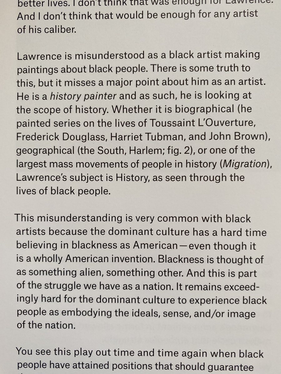 5. "Massacre in Boston," 1952.  @steve_locke describes Lawrence as an artist whose "subject is History, as seen through the lives of black people." That's different from the common "black artist painting black people" characterization, and this painting helps us see how.