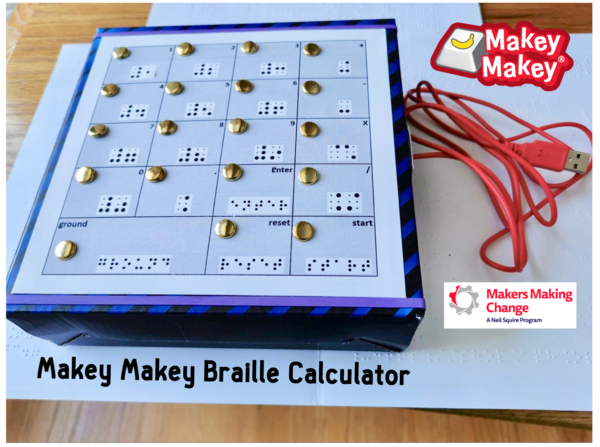 makeymakey's tweet photo. For the last four months, we've been working with disability professionals and @MakerMakeChange to challenge and assist these superstar educators to create #AssistiveTech with #MakeyMakey. We are so proud to share Tracy Zhang's Braille calculator! 

 https://t.co/mMvyeNdpHA https://t.co/7BCYdF7AXg